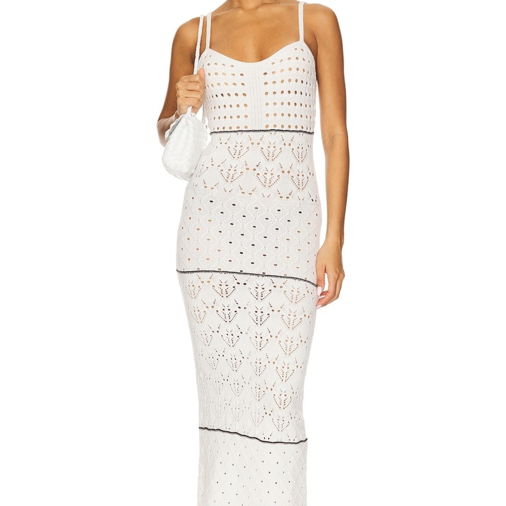 Chic White Crochet Maxi Dress